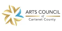 Logo of the Arts Council of Carteret County with a gold and blue abstract design on the left.