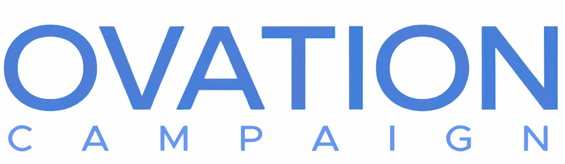 Blue text reads "OVATION CAMPAIGN" on a white background.